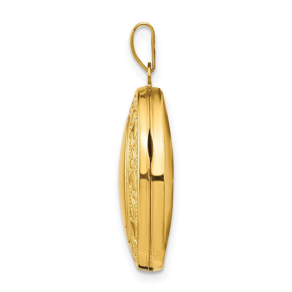 14K Gelbgold 14K Gelbgold Ranke Herz Design Oval Medaillon