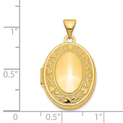 14K Gelbgold 14K Gelbgold Ranke Herz Design Oval Medaillon