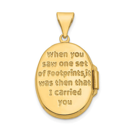 14K Gelb & Rhodium 14K Gelbgold Weiß Rhodiniert Footprints Medaillon