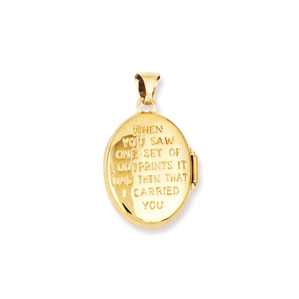 14K Gelb & Rhodium 14K Gelbgold Weiß Rhodiniert Footprints Medaillon