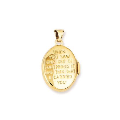 14K Gelb & Rhodium 14K Gelbgold Weiß Rhodiniert Footprints Medaillon