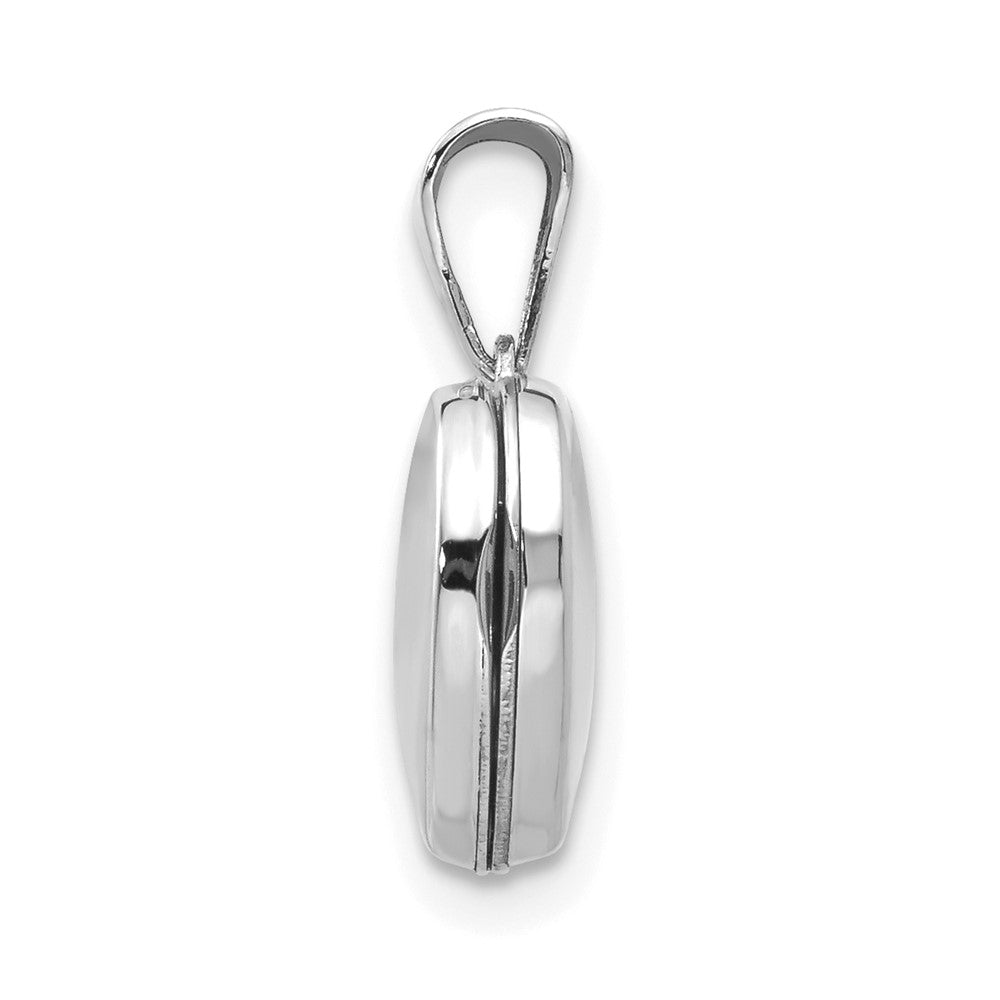14K Weißgold 14K Weißgold Poliert Herz-shaped Medaillon