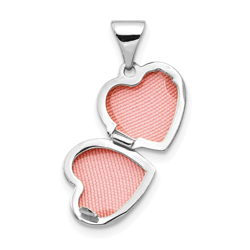 14K Weißgold 14K Weißgold Poliert Herz-shaped Medaillon