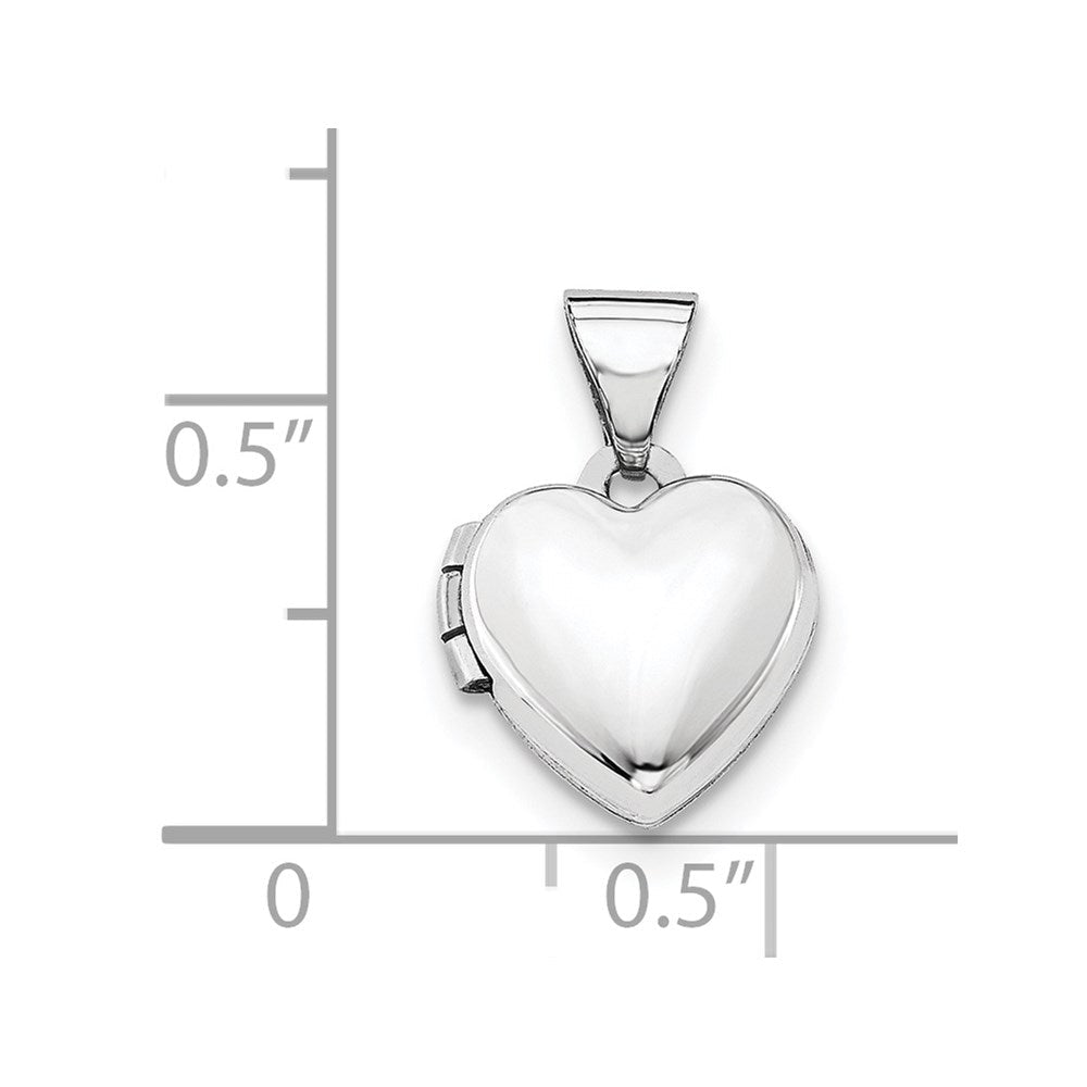 14K Weißgold 14K Weißgold Poliert Herz-shaped Medaillon