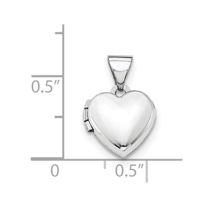 14K Weißgold 14K Weißgold Poliert Herz-shaped Medaillon