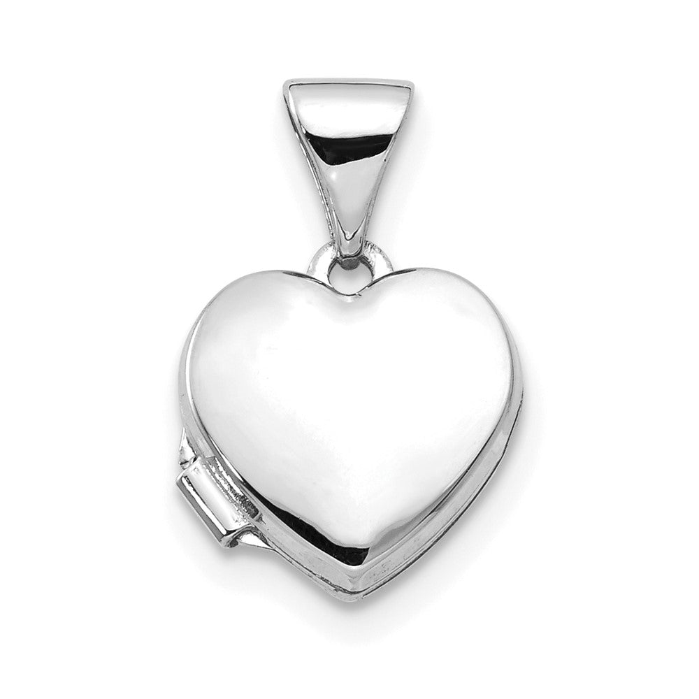 14K Weißgold 14K Weißgold Poliert Herz-shaped Medaillon