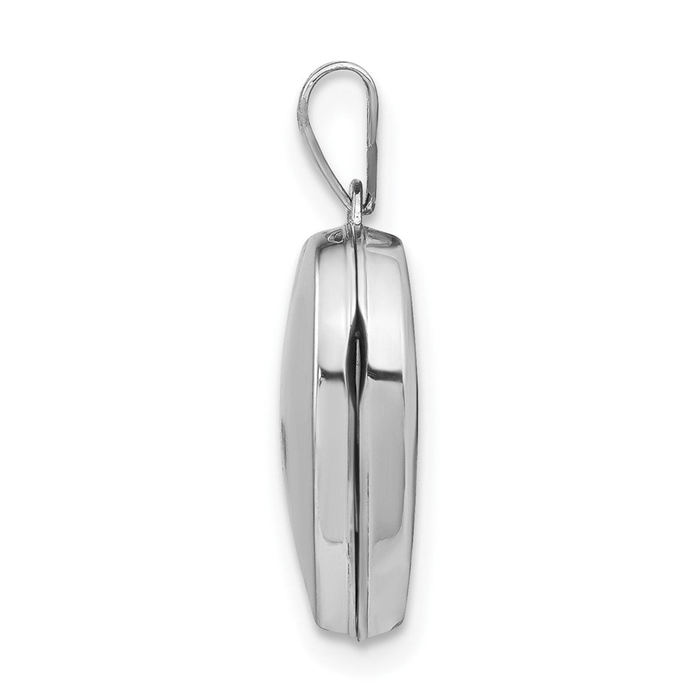 14K Weißgold 14K Weißgold Poliert Herz-shaped Medaillon