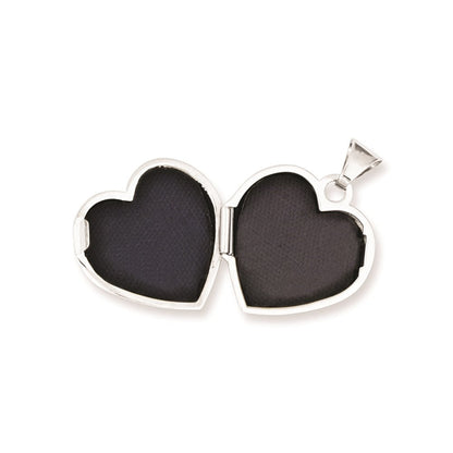 14K Weißgold 14K Weißgold Poliert Herz-shaped Medaillon