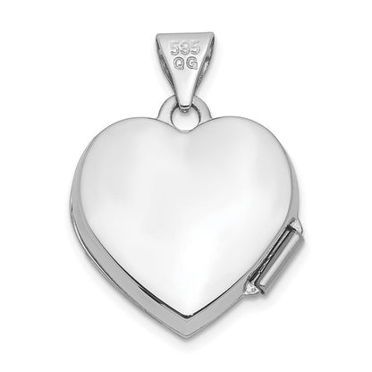 14K Weißgold 14K Weißgold Poliert Herz-shaped Medaillon