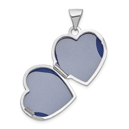 14K Weißgold 14K Weißgold Poliert Herz-shaped Medaillon