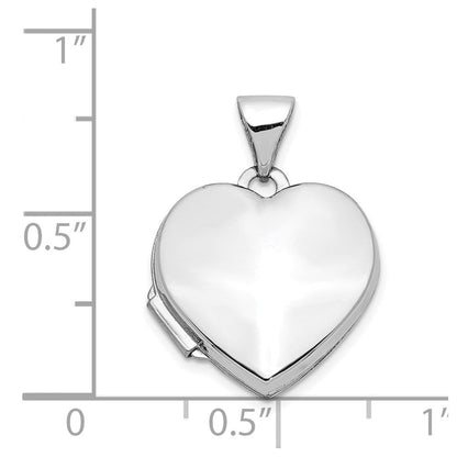 14K Weißgold 14K Weißgold Poliert Herz-shaped Medaillon