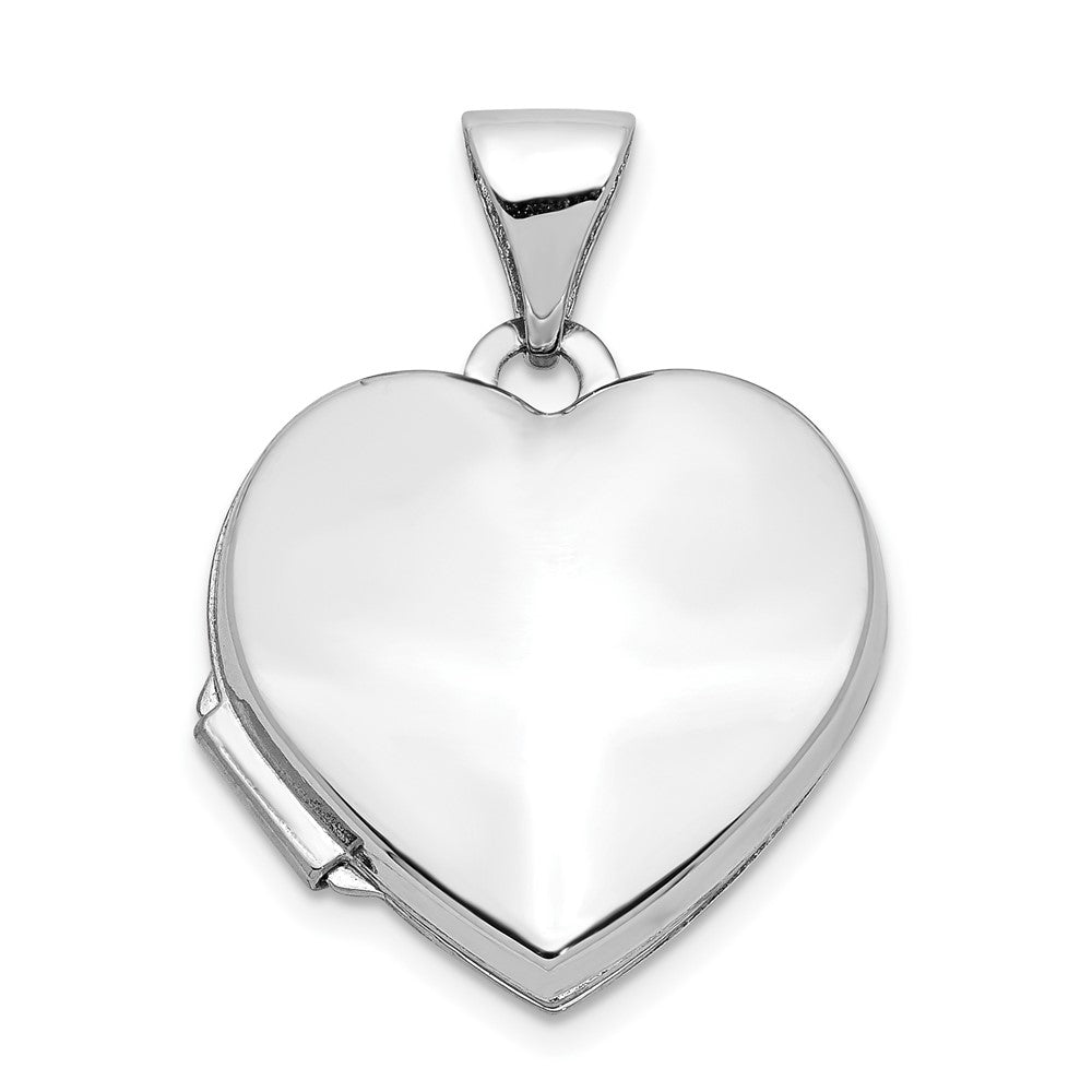 14K Weißgold 14K Weißgold Poliert Herz-shaped Medaillon