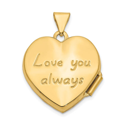 14K Gelbgold 14K Scrolled Liebe You Immer Herz Medaillon