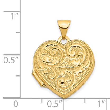 14K Gelbgold 14K Scrolled Liebe You Immer Herz Medaillon