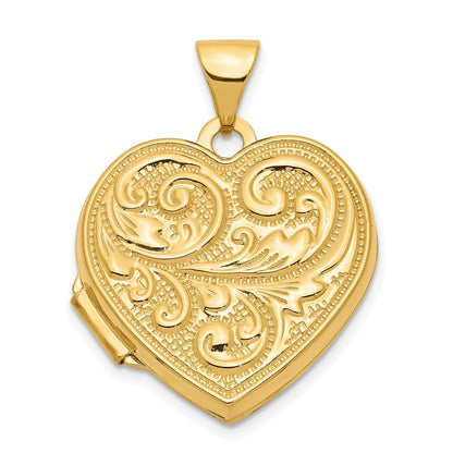 14K Gelbgold 14K Scrolled Liebe You Immer Herz Medaillon