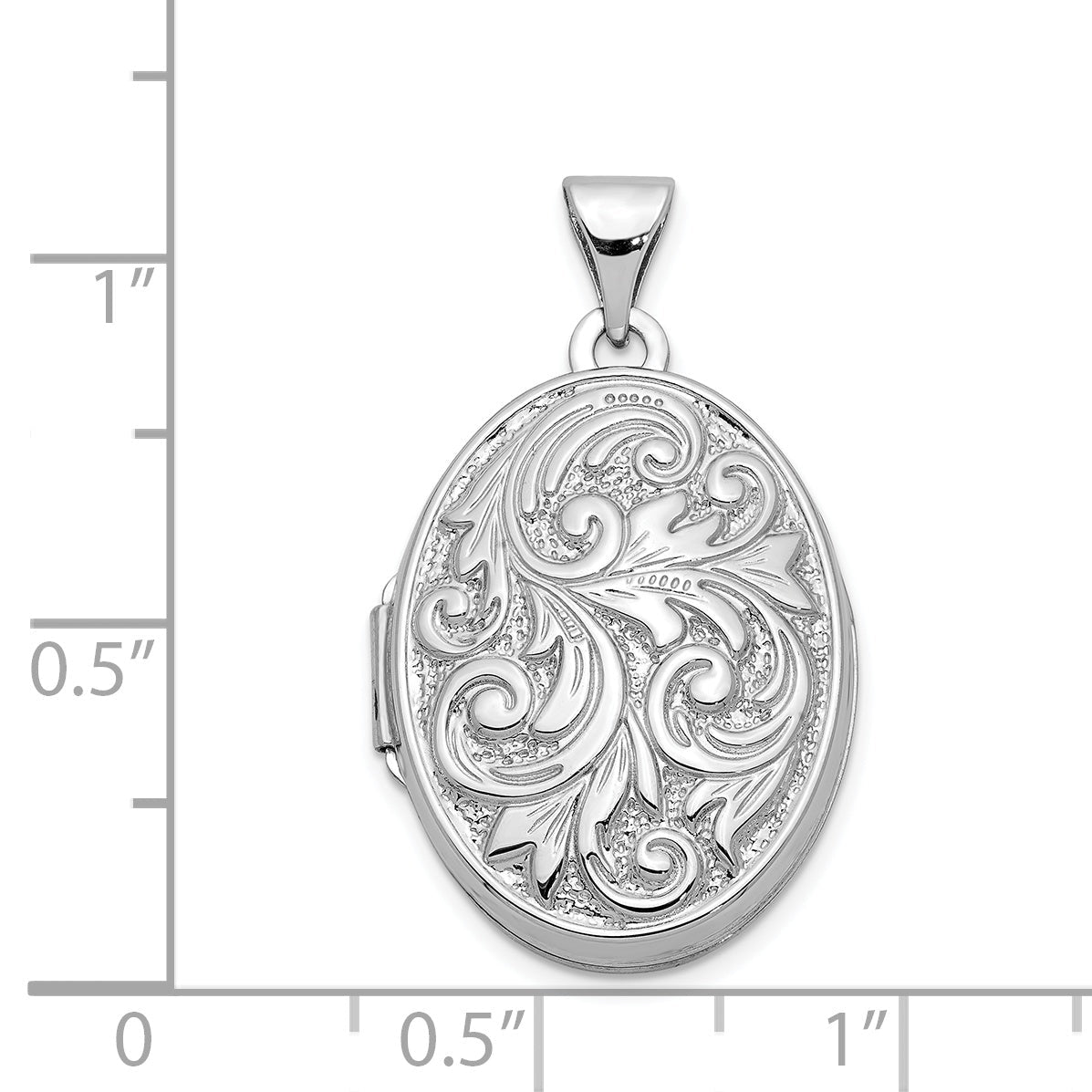 14K Weißgold 14K Weißgold Poliert Wendbar Liebe You Immer Oval Medaillon