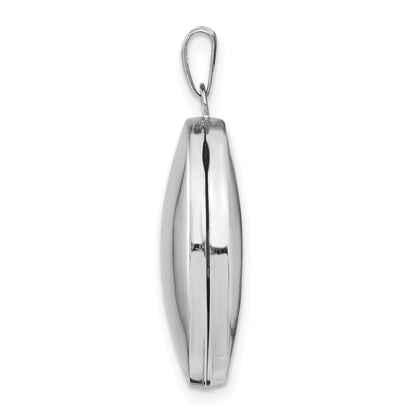 14K Weißgold 14K Weißgold Poliert Oval Medaillon