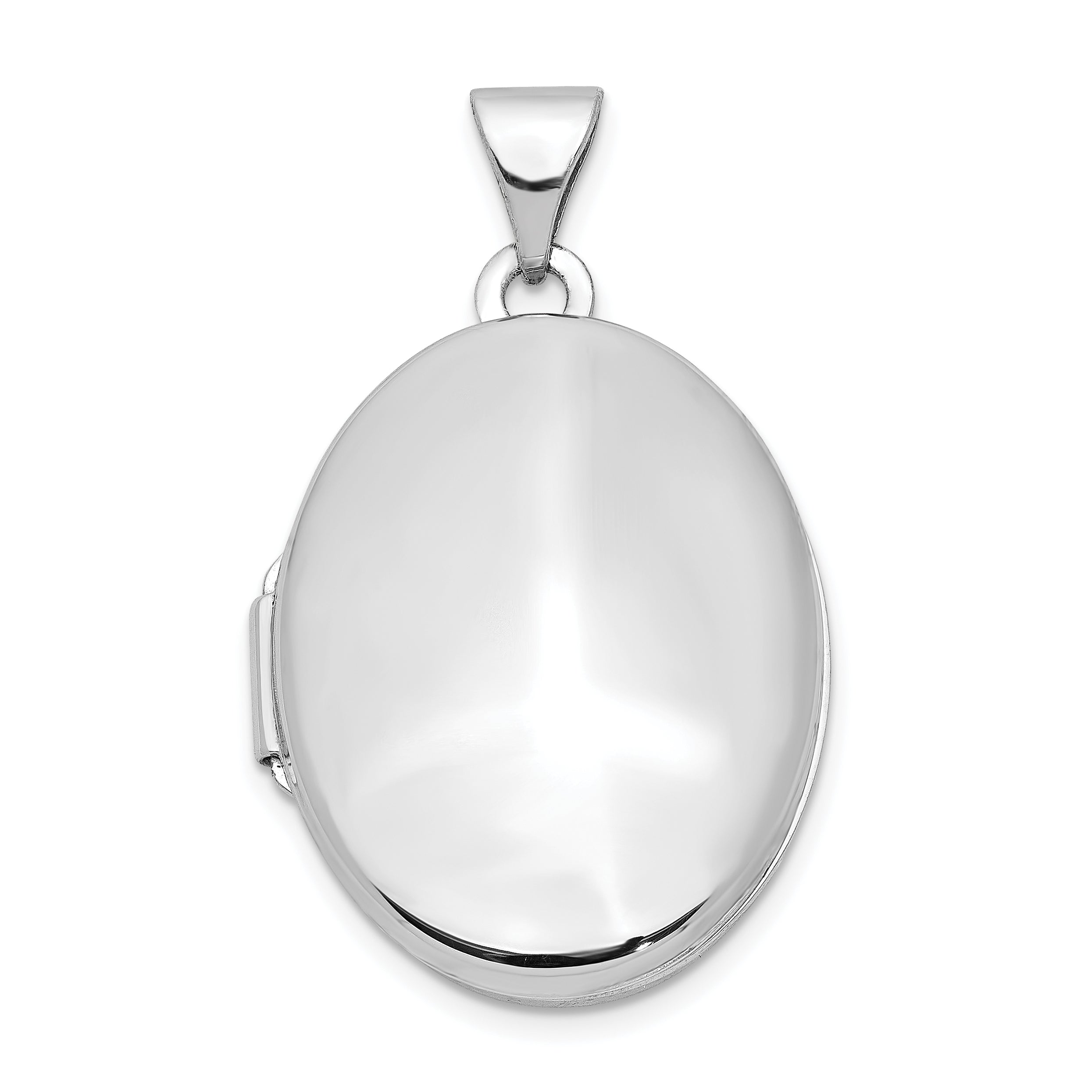 14K Weißgold 14K Weißgold Poliert Oval Medaillon