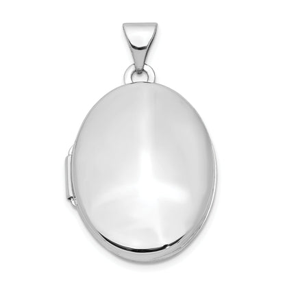 14K Weißgold 14K Weißgold Poliert Oval Medaillon
