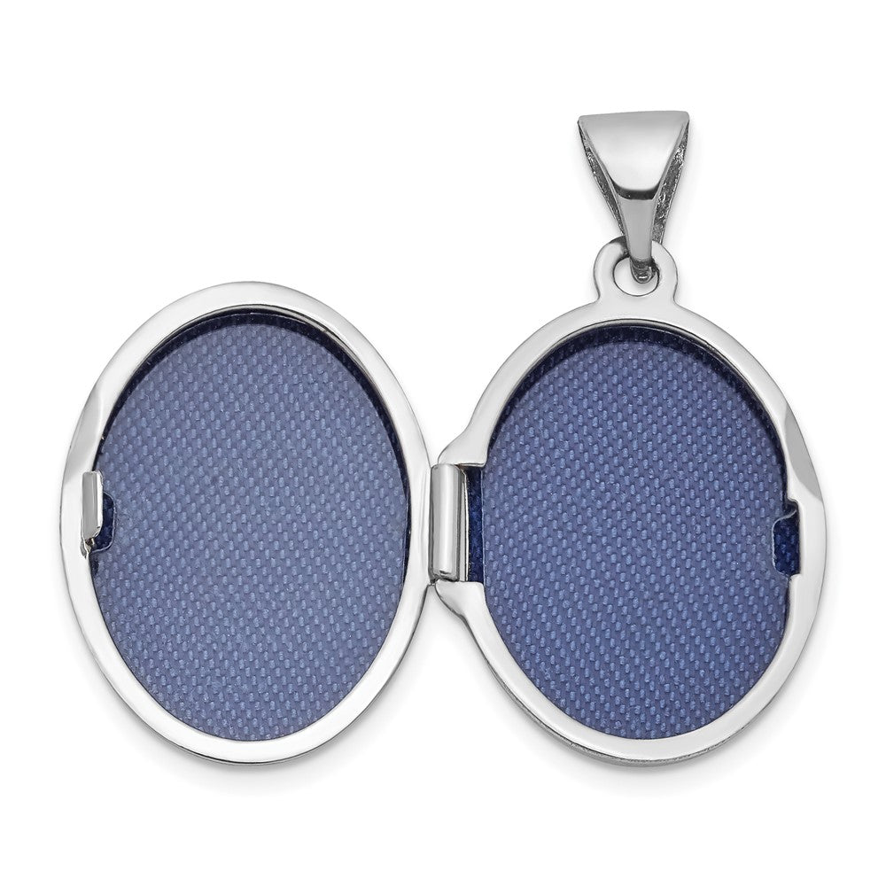 14K Weißgold 14K Weißgold 17mm Doppelt Herzen Oval Medaillon