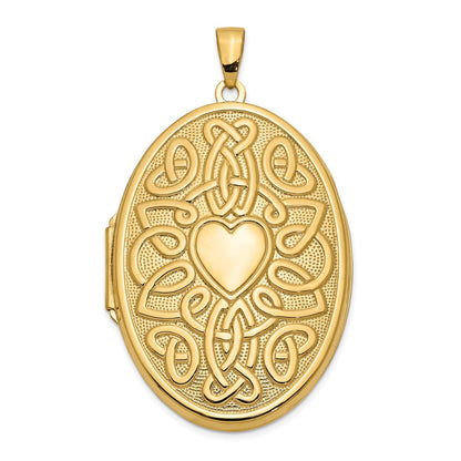 14K Gelbgold 14K Keltisch Herz 38mm Oval Medaillon