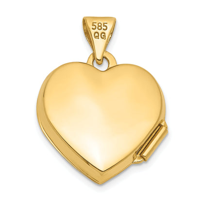14K Gelbgold 14K Schlicht 15mm Herz Medaillon