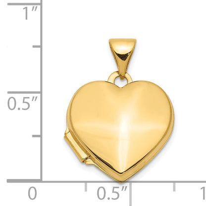 14K Gelbgold 14K Schlicht 15mm Herz Medaillon