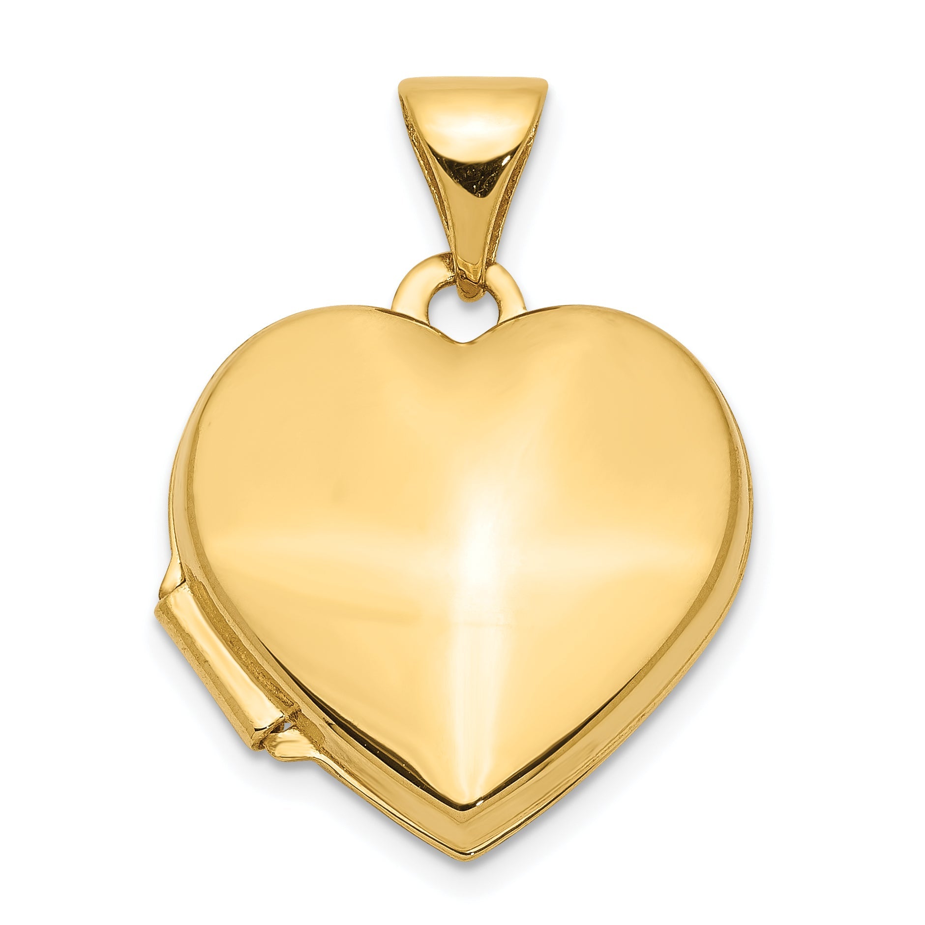 14K Gelbgold 14K Schlicht 15mm Herz Medaillon