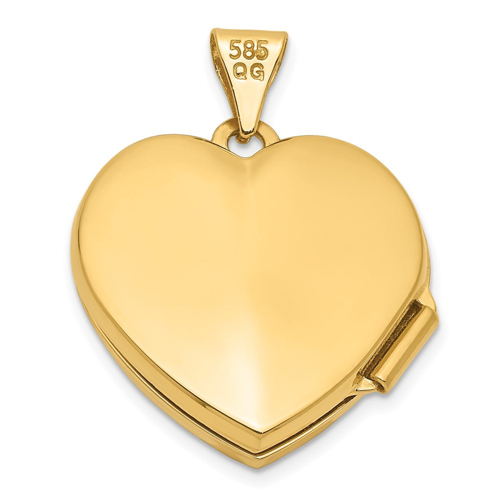 14K Gelb & Rhodium 14K mit Rhodium Tochter Blumen 18mm Herz Medaillon