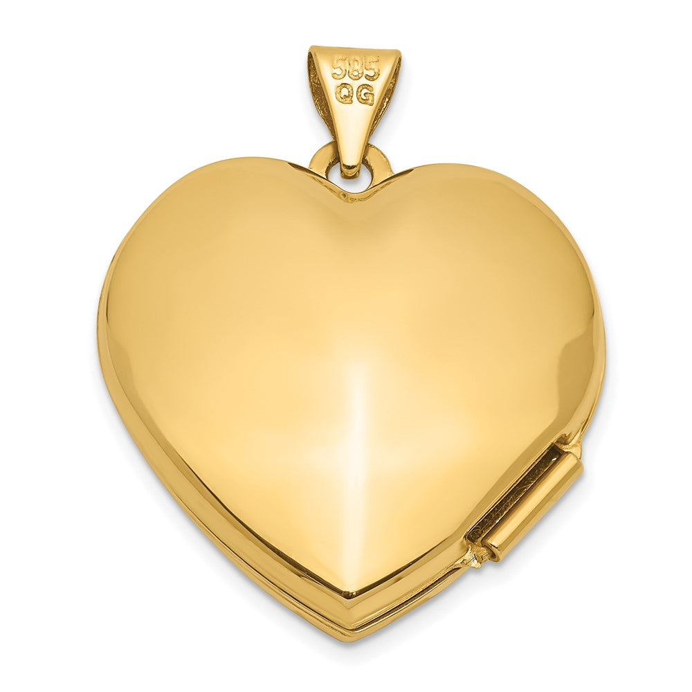 14K Gelbgold 14K 21mm Herz Gewölbt Medaillon