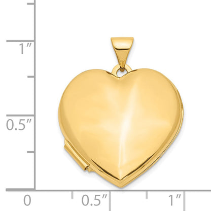 14K Gelbgold 14K 21mm Herz Gewölbt Medaillon
