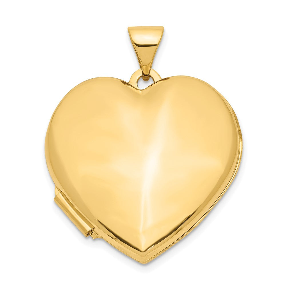 14K Gelbgold 14K 21mm Herz Gewölbt Medaillon