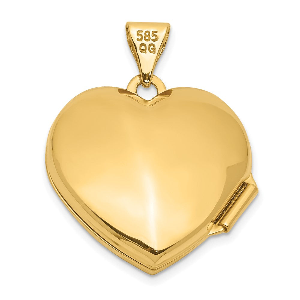 14K Gelbgold 14K 18mm Poliert Herz-shaped Blumen Medaillon