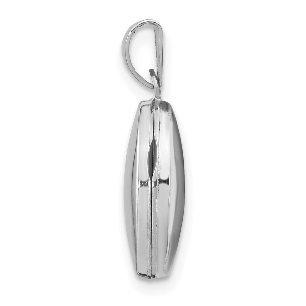 14K Weißgold 14K Weißgold 13mm Oval Schlicht Assembled Medaillon