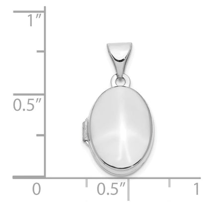 14K Weißgold 14K Weißgold 13mm Oval Schlicht Assembled Medaillon