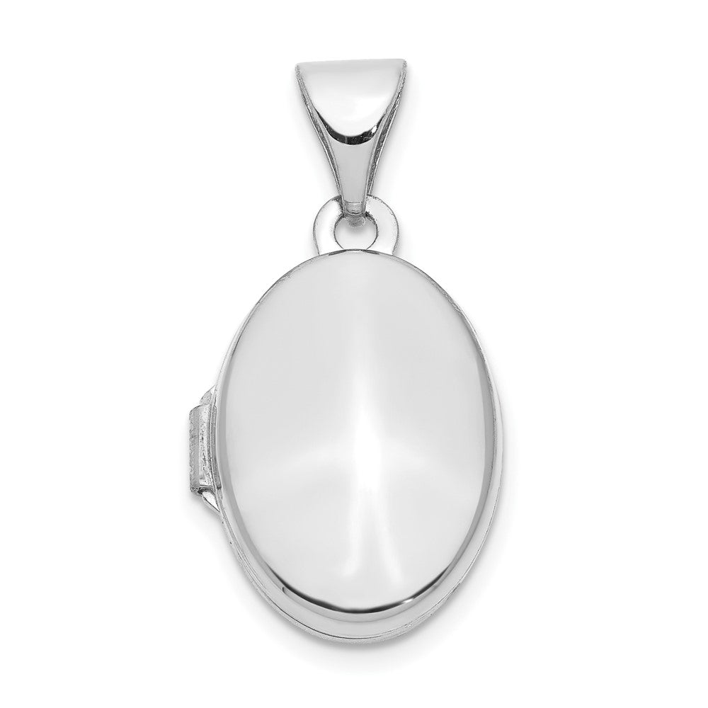 14K Weißgold 14K Weißgold 13mm Oval Schlicht Assembled Medaillon