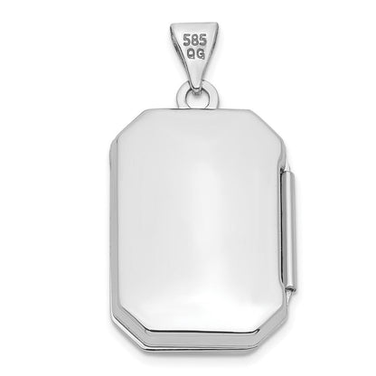 14K Weißgold 14K Weißgold 20mm Book Ranke Rand Medaillon
