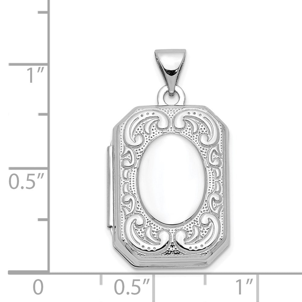 14K Weißgold 14K Weißgold 20mm Book Ranke Rand Medaillon
