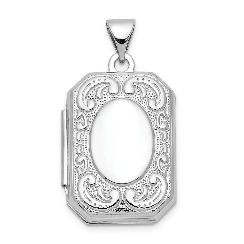 14K Weißgold 14K Weißgold 20mm Book Ranke Rand Medaillon