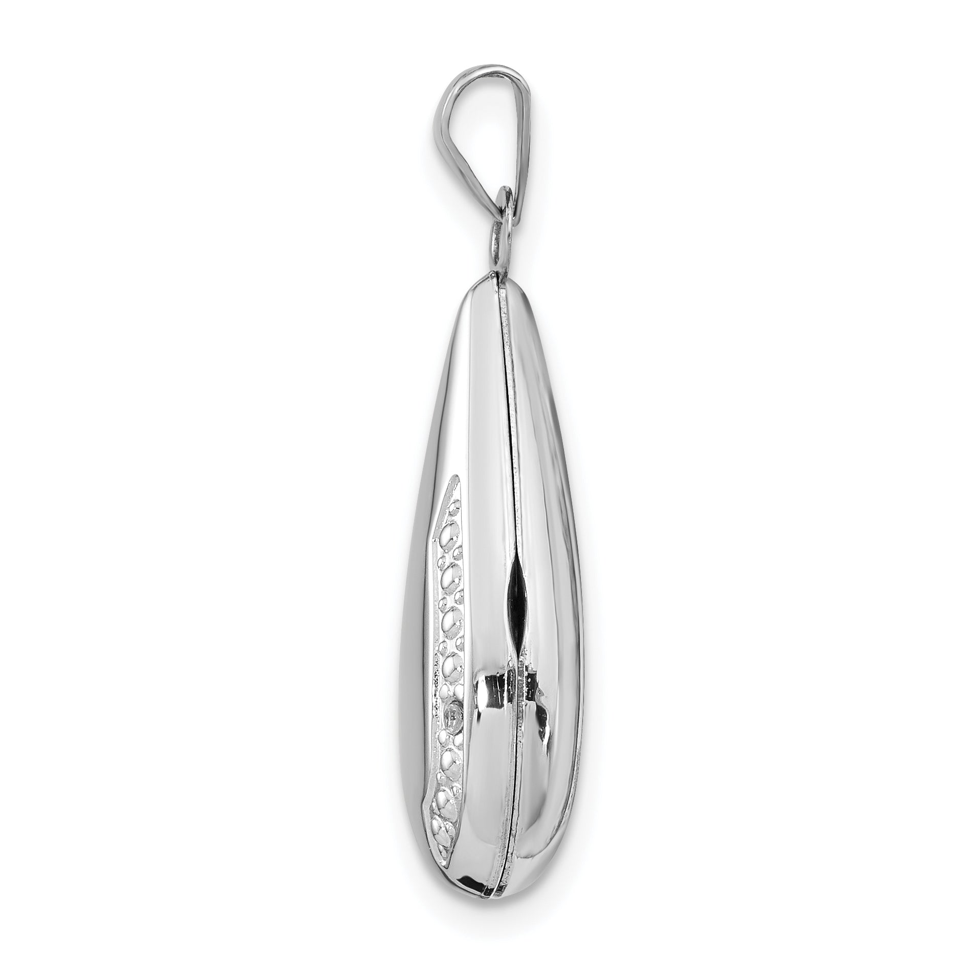 14K Weißgold 14K Weißgold 21mm Tear Tropfen Diamant Medaillon
