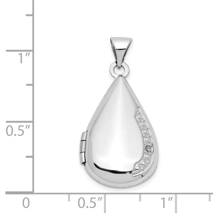 14K Weißgold 14K Weißgold 21mm Tear Tropfen Diamant Medaillon