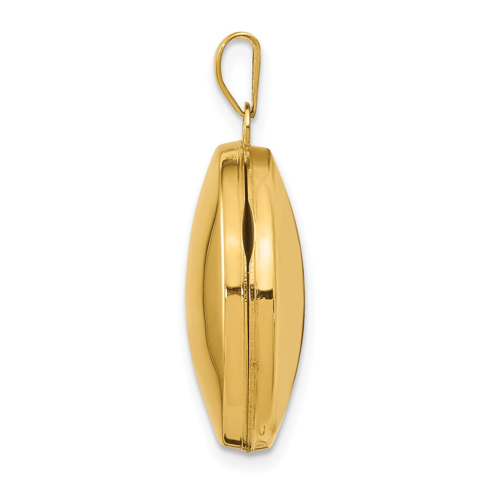 14K Gelbgold 14ky 20mm Rund Schlicht Gewölbt Medaillon