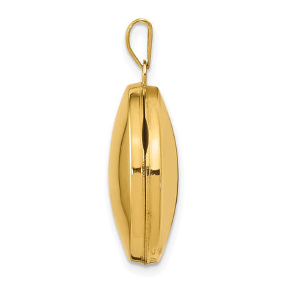 14K Gelbgold 14ky 20mm Rund Schlicht Gewölbt Medaillon