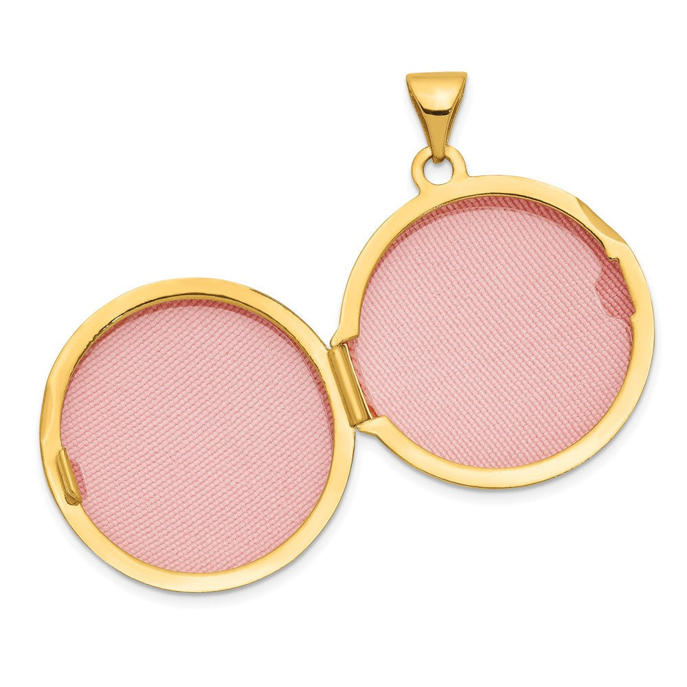 14K Gelbgold 14ky 20mm Rund Schlicht Gewölbt Medaillon