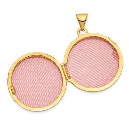 14K Gelbgold 14ky 20mm Rund Schlicht Gewölbt Medaillon