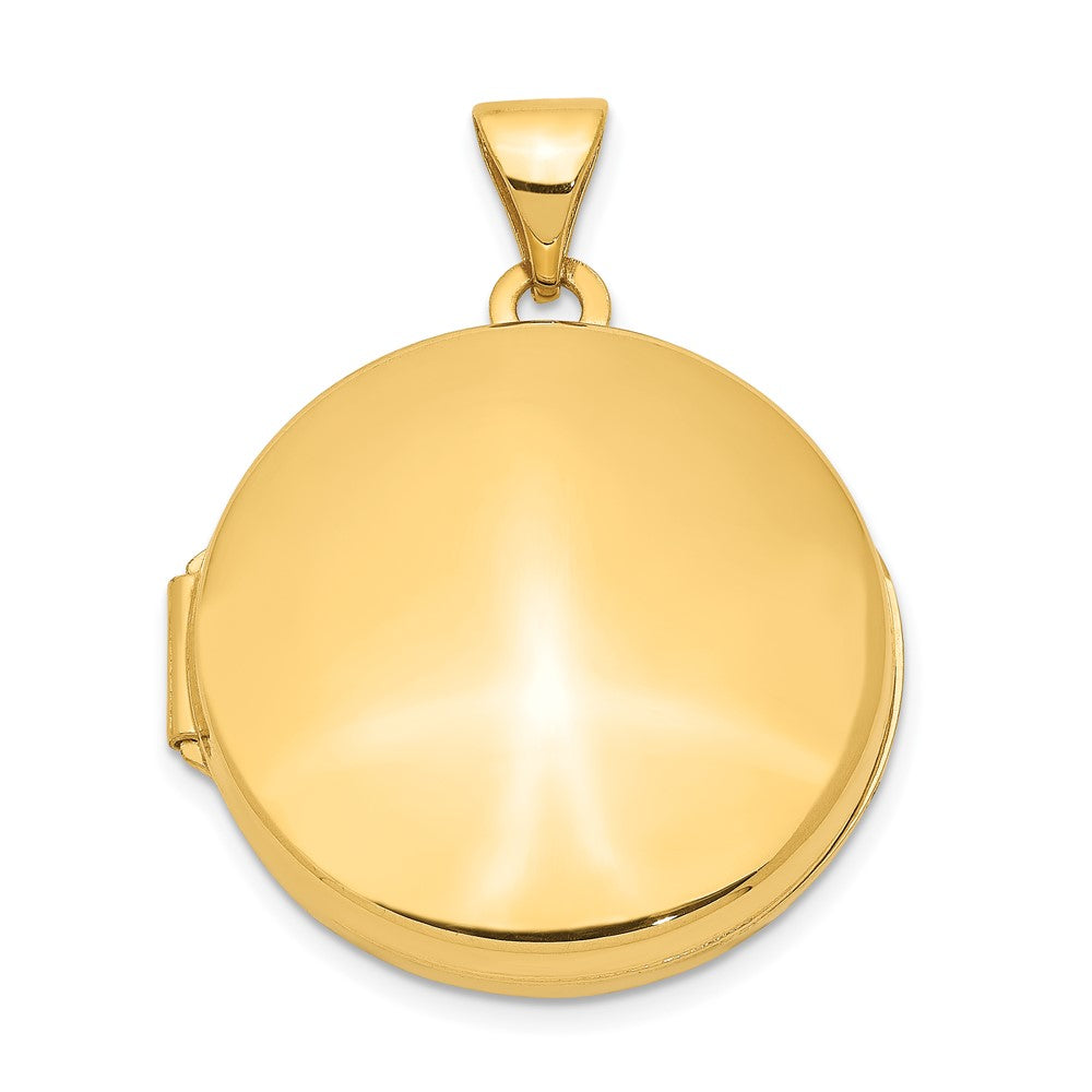 14K Gelbgold 14ky 20mm Rund Schlicht Gewölbt Medaillon