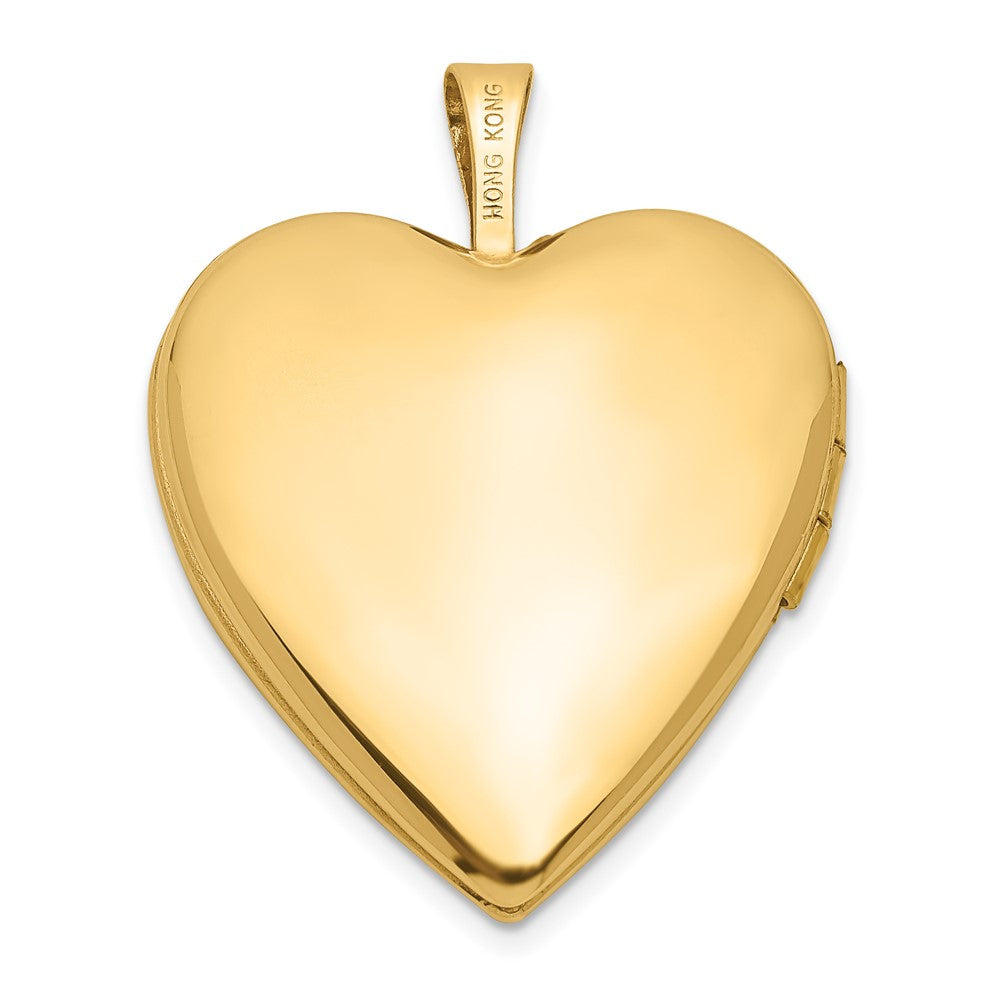 14K Gelbgold 14K 20mm Schlicht Poliert Herz Medaillon