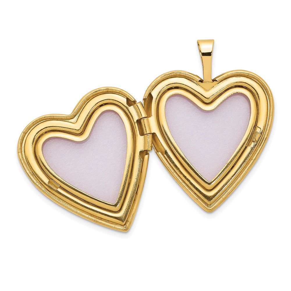 14K Gelbgold 14K 20mm Schlicht Poliert Herz Medaillon