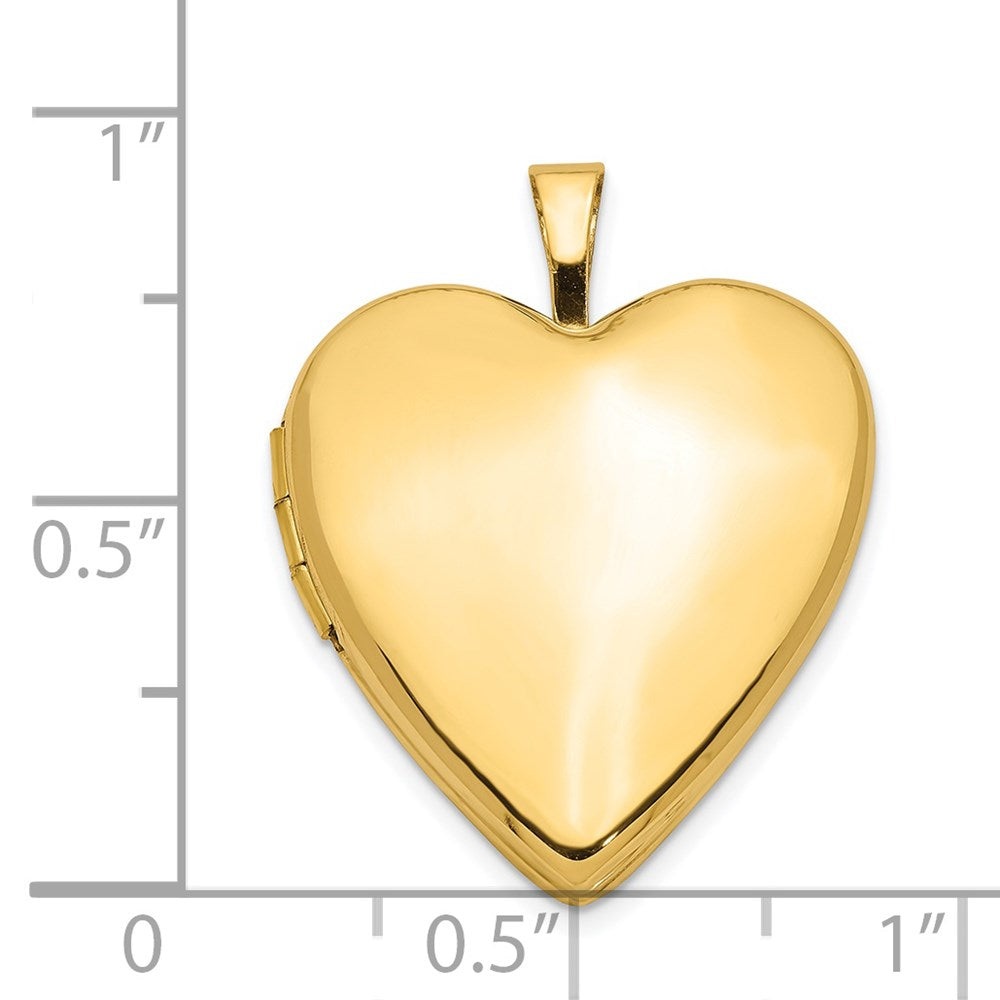 14K Gelbgold 14K 20mm Schlicht Poliert Herz Medaillon