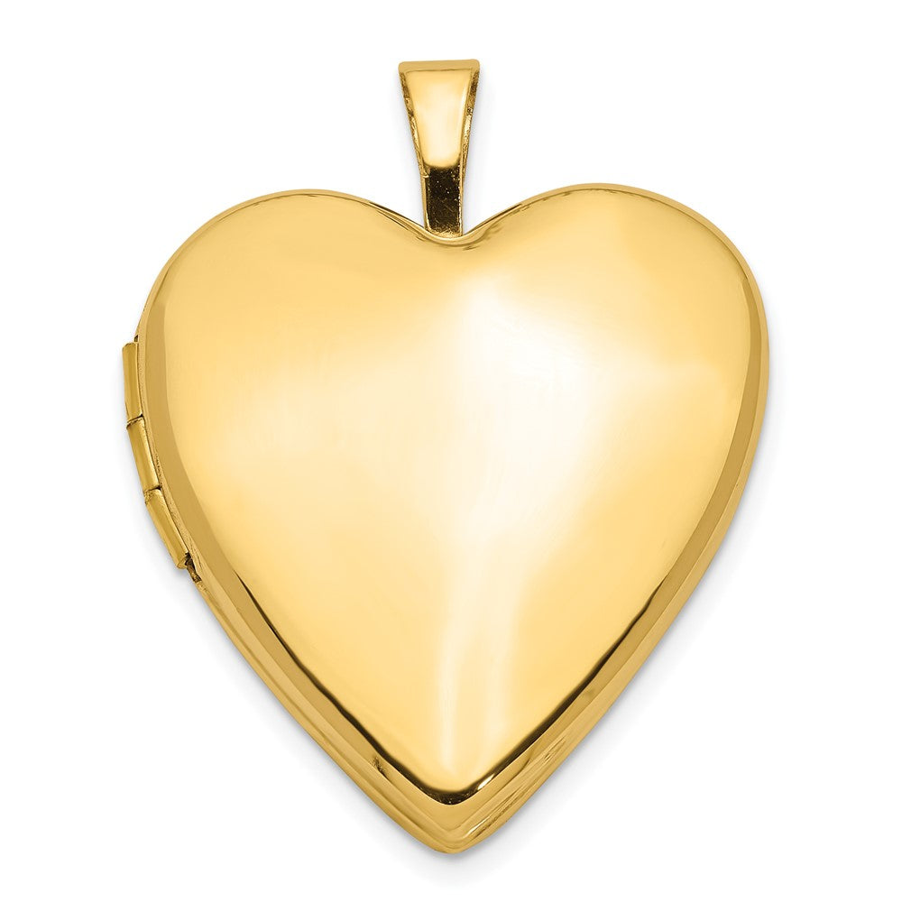 14K Gelbgold 14K 20mm Schlicht Poliert Herz Medaillon